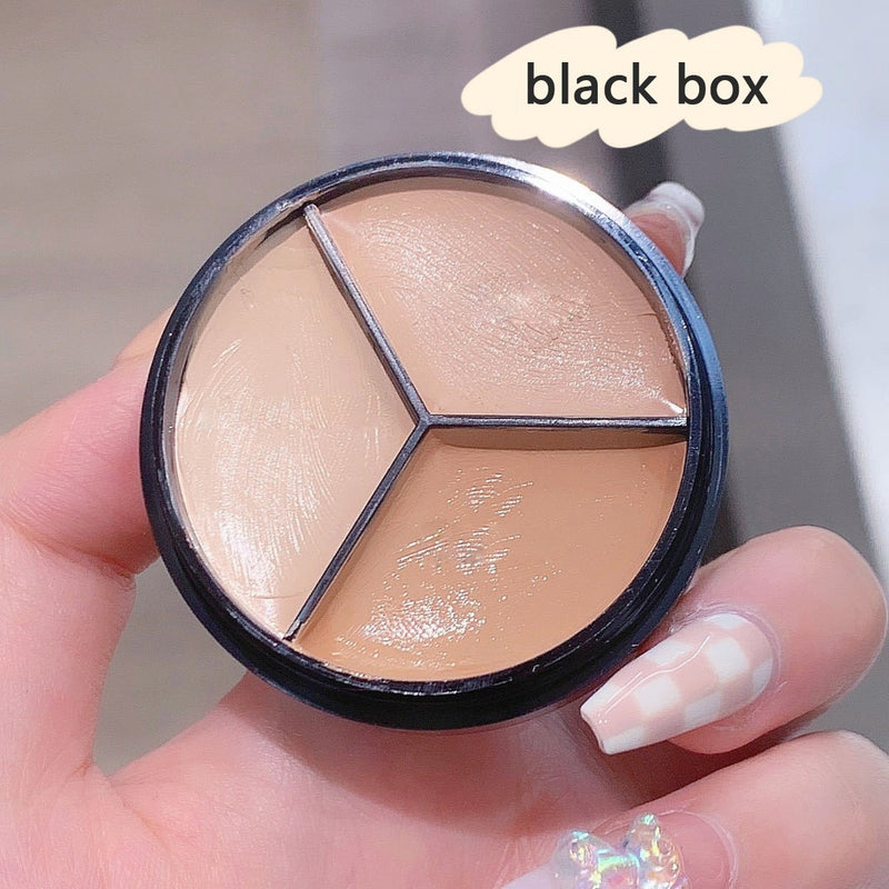 3-Color Concealer Palette Long Lasting Cover Dark Circles Acne Pores Cream Shading Highlighter Moisturize Face Makeup Cometics