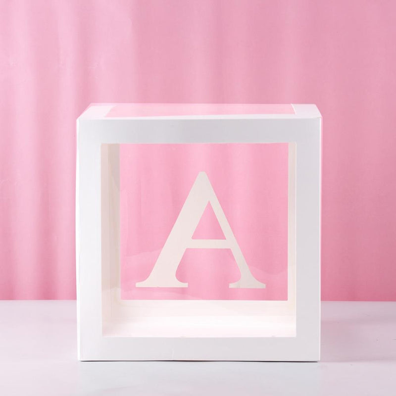 Baby Shower Box Custom Alphabet Name Transparent Balloon Box Birthday Party Decoration Kids DIY Wedding Baby Shower Suppiles