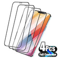 4Pcs Full Cover Protective Glass For iPhone 11 12 13 14 Pro Max Screen Protector For iPhone XS XR 6 7 8 Plus Tempered Glass Film