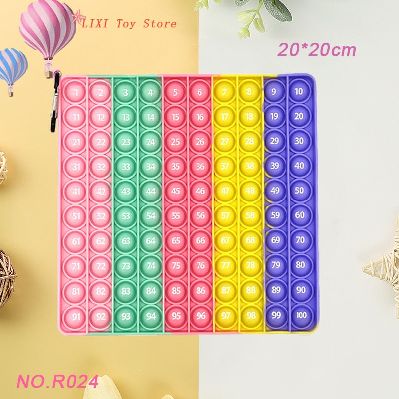Rainbow Push Bubble Pop Fidget Stress Relief Squeeze Ball Toy for Kid Children Antistress Game Hand Simple Dimple Relax Adult