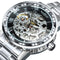 WINNER Transparent Skeleton Watch for Men Mechanical Wristwatches Diamond Watches Mens Luxury Stainless Steel Strap Unisex Clock