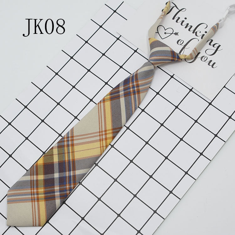 Shirt Necktie Women College Style JK Plaid Uniform  Detachable Collars Removable Ties Apparel Accessories галстук женский