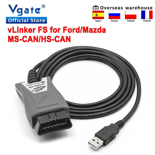Vgate vLinker FS ELM327 For Ford FORScan HS/MS-CAN ELM 327 OBD 2 OBD2 Car Diagnostic Scanner Interface Tools OBDII For Mazda