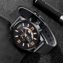 2022 Watches Mens Fashion Calendar Watch Men Business Stainless Steel Mesh Belt Quartz Wrist Watch Male Clock relogio masculino