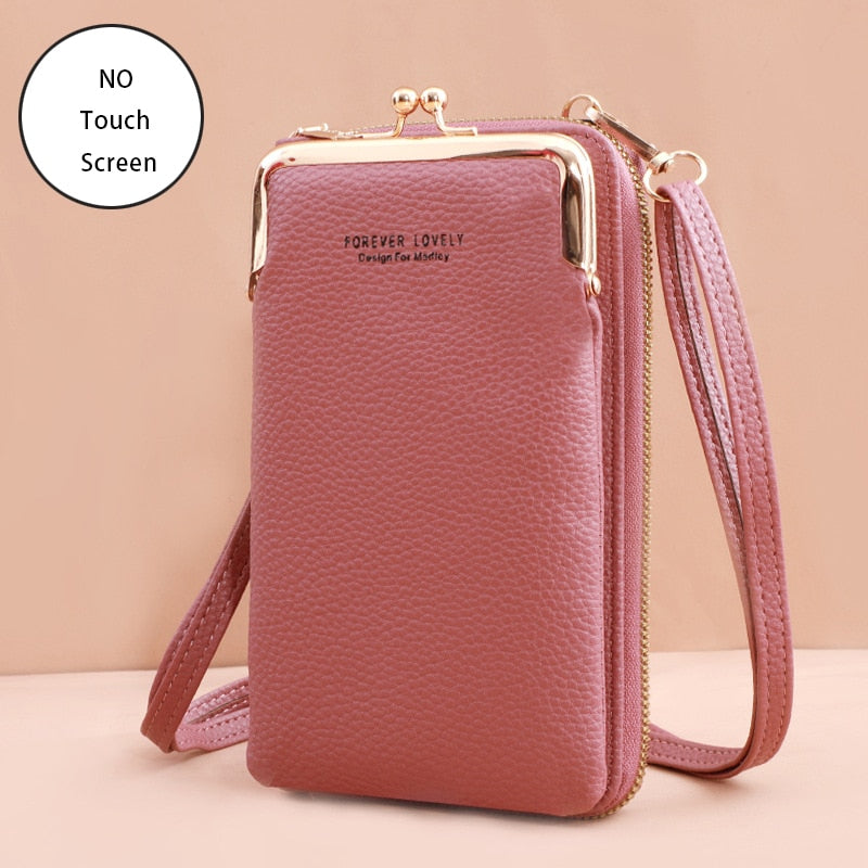Women Bags Soft Leather Wallets Touch Screen Cell Phone Purse Crossbody Shoulder Strap Handbag for Female Cheap Women&