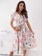2022 Summer Balck White Print Dress Women Short Sleeve A-Line Midi Dress With Belt Bandage Party Dresses Vestidos Mujer Verano