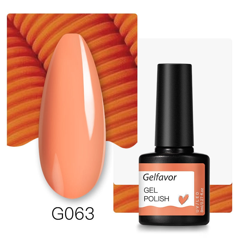 GELFAVOR Gel Nail Polish Glitter 8ML Semi-permanent Varnish Hybrid UV Nail Gel Polish For Manicure Nail Art Design Gel Varnishes