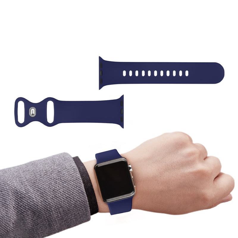Silicone Bracelet Band For Apple Watch Strap 8 7 6 5 4 3 2 SE 42MM 38MM 44MM 40MM Strap For iWatch 41MM 45MM Smart Watch correa