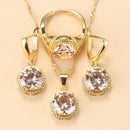 2022 Sell Well Wedding 925 Mark Jewelry Sets Black Zircon Dangle Earrings And Necklace Ring 3 Piece Set women Trendy Costume