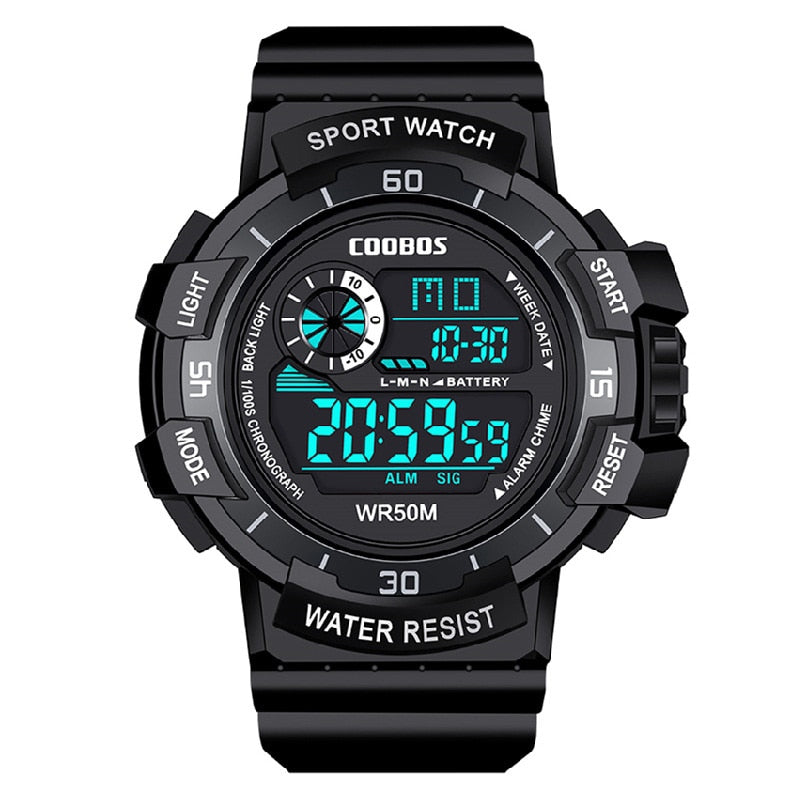 Cool Luminous Men Sport Watch High-end Silicone Strap Military Wrist Watch Led Calendar Waterproof Digital Watch reloj de hombre