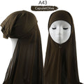 Women Muslim Instant Chiffon Hijab With Cap Underscarf Bonnet HIjabs  Scarf Islam Headscarf Headwrap Turbante