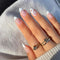 24Pcs/Box Charming Pink Flame Short Ballet Wearable Fake Nails press on Square Head Full Cover Detachable Finished Fingernails