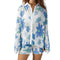Cotton and Linen suit 2021 Women Solid Clothes Set Half Sleeve Lapel Neck Button-up Shirt+Irregular Hem Drawstring Shorts Sets