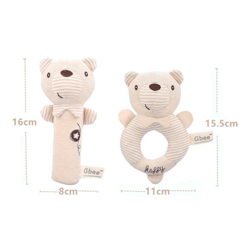 Infant Toddler Rattles Toys For Baby Stroller Crib Soft Rabbit Bear Style Pram Hanging Toys Plush Appease Doll Bed Accessories