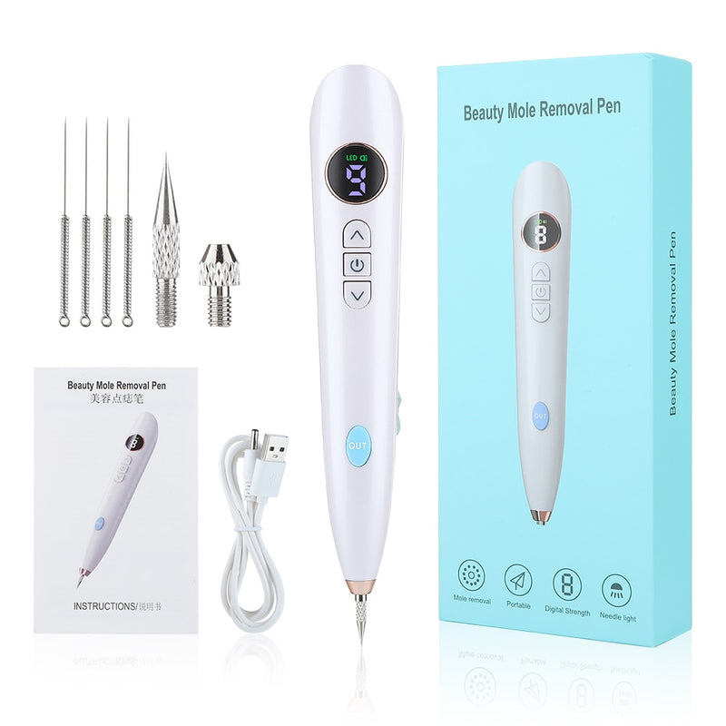 Skin Tag Remover Wart Berrugas Eliminator Lcd Plasma Pen Papillomas Electric Laser Removal Freckle Dark Spot Mole Cauterizer Kit