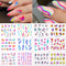 12 Designs Nail Stickers Set Mixed Floral Geometric Nail Art Water Transfer Decals Sliders Flower Leaves Manicures Decoration