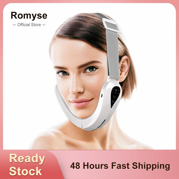 EMS Facial Lifting Device Double Chin V Shape Lift Belt Red Blue Light LED Face Slimming Vibration Face Massager Anti Cellulite