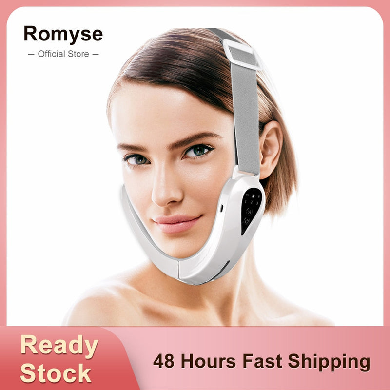 EMS Facial Lifting Device Double Chin V Shape Lift Belt Red Blue Light LED Face Slimming Vibration Face Massager Anti Cellulite