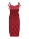 Dresses 2022 Sundress Summer Women Causal Polka Dot Sleeveless High Pleated elastic waist V-Neck Beach Dress Vestidos De Verano
