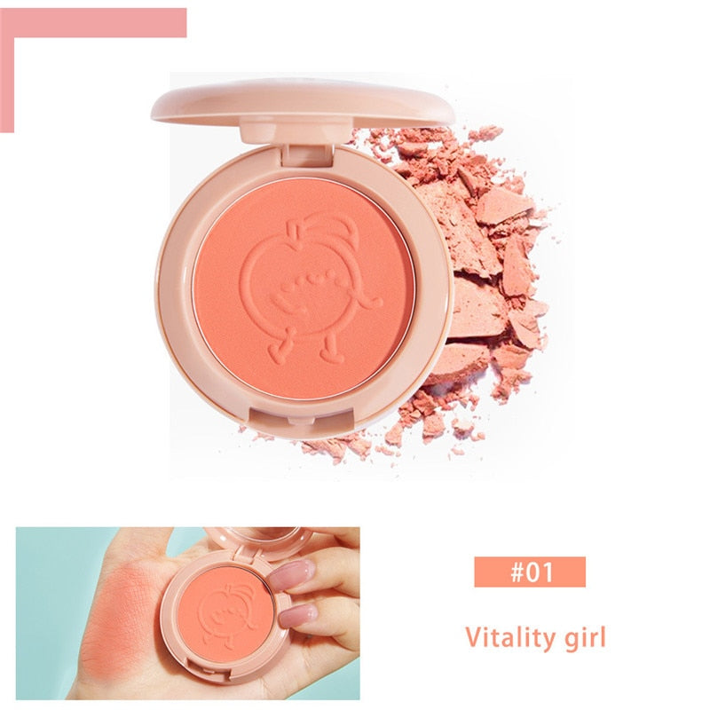 New 6 Colors Blush Makeup Palette Mineral Powder Red Rouge Lasting Natural Cream Cheek Tint Orange Peach Pink Blush Cosmetic