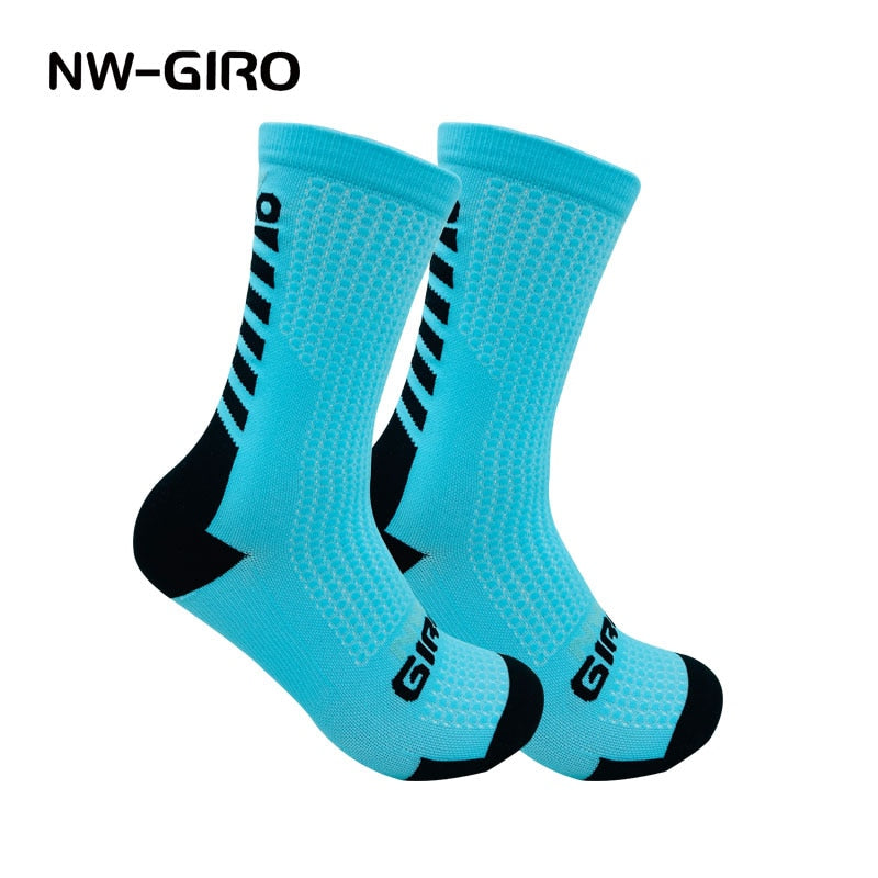 NW-GIRO 2022 New Cycling Socks Bike Nurse Compression Road Bike Running Mtb Knee-high White Sports Funny Brand Black