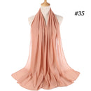 Hijab Scarf 72*175cm Plain Chiffon Scarves For Women Muslim Fasion Islam Clothing Headscarves Shawl For Ladies Headwrap Ramadan