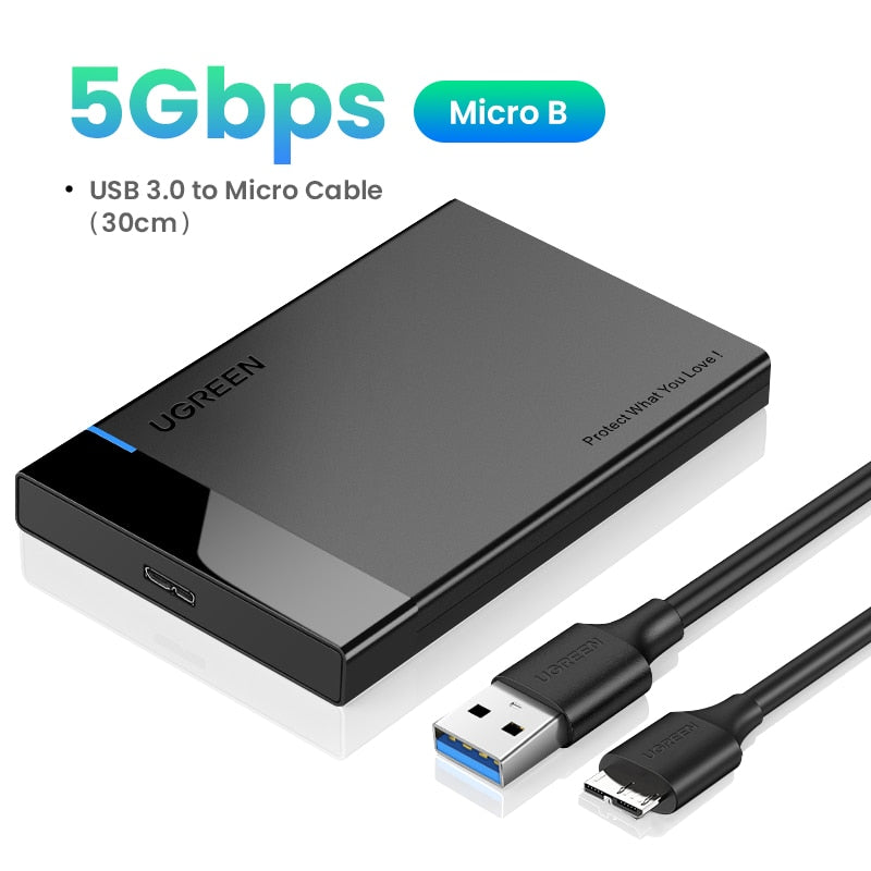 UGREEN HDD Case 2.5 SATA to USB 3.0 Adapter Hard Drive Enclosure for SSD Disk HDD Box Type C 3.1 Case HD External HDD Enclosure