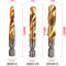 1/6Pcs Tap Drill Bit Set Hex Shank Titanium Plated HSS Screw Thread Bit Screw Machine Compound Tap M3 M4 M5 M6 M8 M10 Hand Tools
