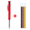 Solid Carpenter Pencil Set with 6 Refill Built-in Sharpener Deep Hole Mechanical Pencil Woodworking Tools Carpentry Scriber