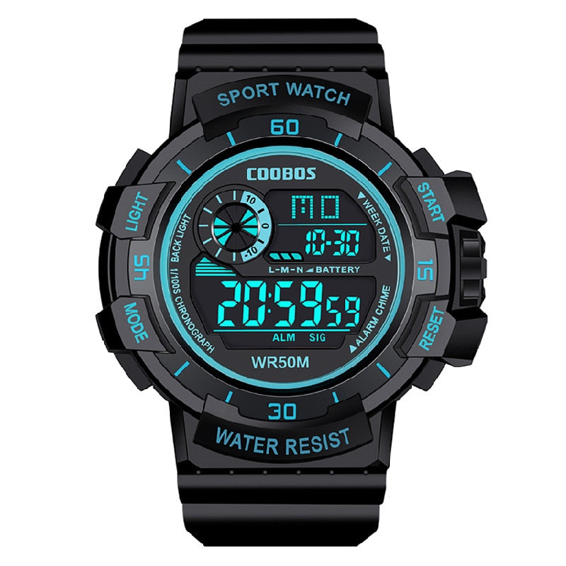 Cool Luminous Men Sport Watch High-end Silicone Strap Military Wrist Watch Led Calendar Waterproof Digital Watch reloj de hombre