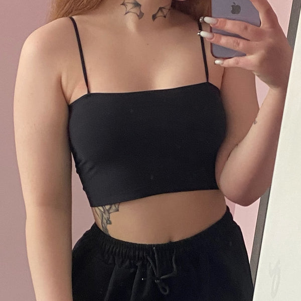 Sexy Bralette Top Tanks for Women Push Up Bras Lingerie Spaghetti Ice Silk Crop Top Camis Seamless Word Sling Female Tube Top