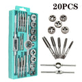 8/12/20Pcs Metric Hand Tap and Die Set M3-M12 Screw Thread Plugs Straight Taper Reamer Tools
