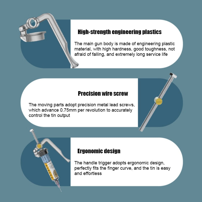 Solder Paste Extruder Glue Gun Welding Oil Green Oil Booster Propulsion Tool UV Glue Booster Rod Booster Soldering Accessories