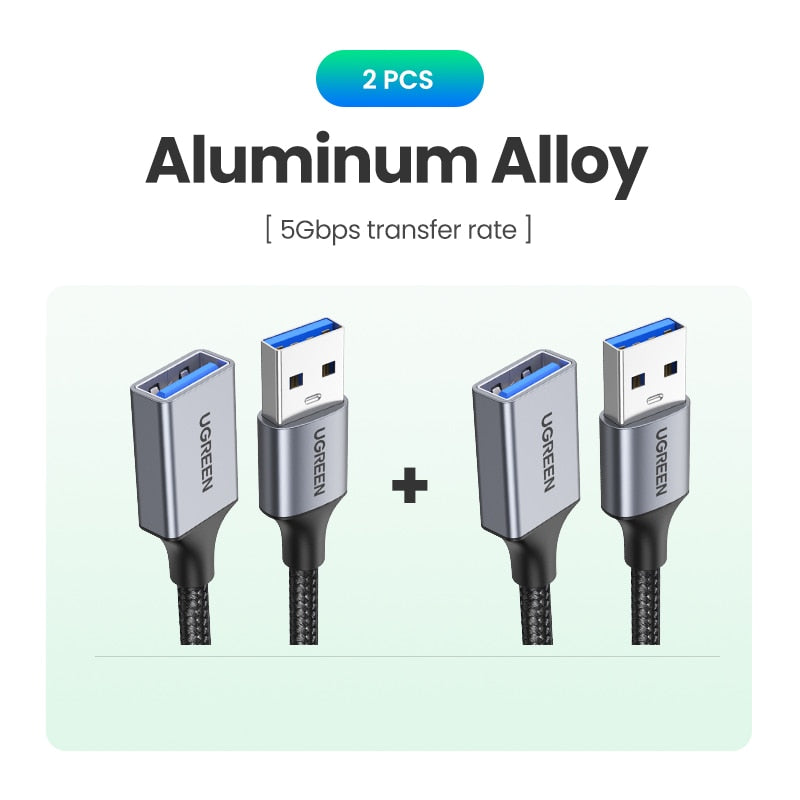 UGREEN USB Extension Cable USB 3.0 Cable for Smart Laptop PC TV Xbox One SSD USB 3.0 2.0 Extender Cord Mini Fast Speed Cable
