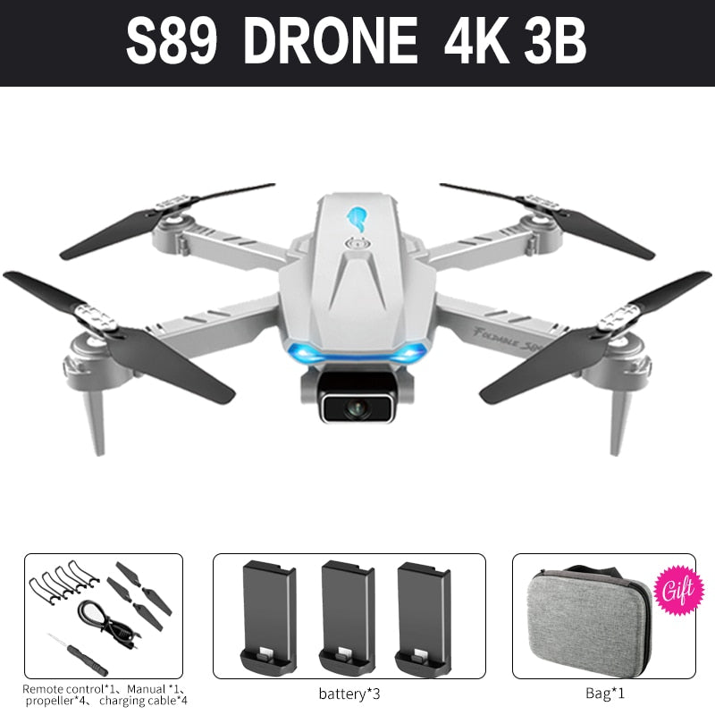 2022 New Mini Drone S89 pro 4k Profesional HD Dual Camera WiFi  Fpv Drones Height Preservation Rc Helicopters Quadcopter Toys
