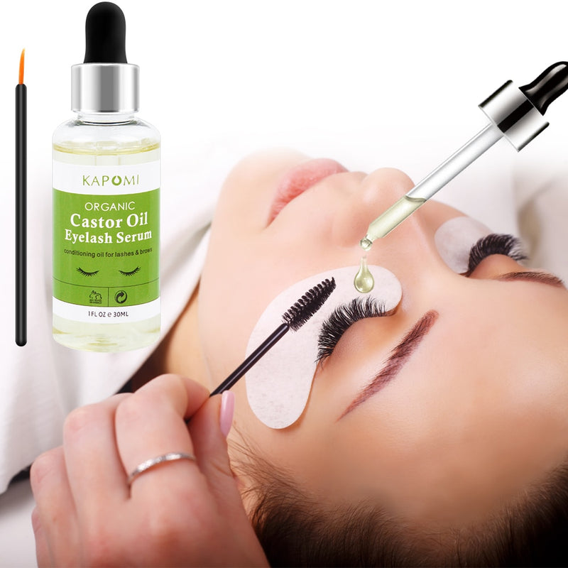 Natural Castor Oil Eyelashes Growth Essential Oil Thick Longer Nourishing Enhancer Lash Eyebrow Hair Growth Liquid Castor Serum