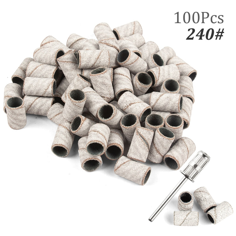 100pcs 80''/120''/180" Nail Art Sanding Bands Gel Polish Remover Tool Accessory for Electric Nail Machine Nail Drill Bits