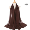 Hijab Scarf 72*175cm Plain Chiffon Scarves For Women Muslim Fasion Islam Clothing Headscarves Shawl For Ladies Headwrap Ramadan