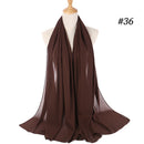 Hijab Scarf 72*175cm Plain Chiffon Scarves For Women Muslim Fasion Islam Clothing Headscarves Shawl For Ladies Headwrap Ramadan