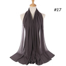 Hijab Scarf 72*175cm Plain Chiffon Scarves For Women Muslim Fasion Islam Clothing Headscarves Shawl For Ladies Headwrap Ramadan