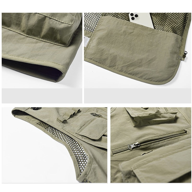 Summer Men Unloading Tactical Vest Coat Casual Men&