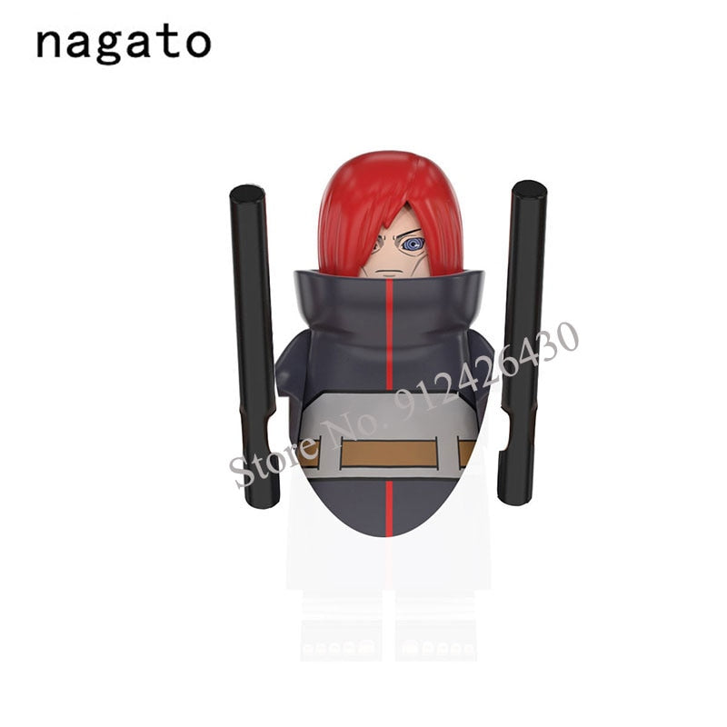Naruto Sasuke Kakashi Akatsuki bricks Building Blocks Anime cartoon Mini Action Figures Heads Assembly Toys kids Christma Gifts