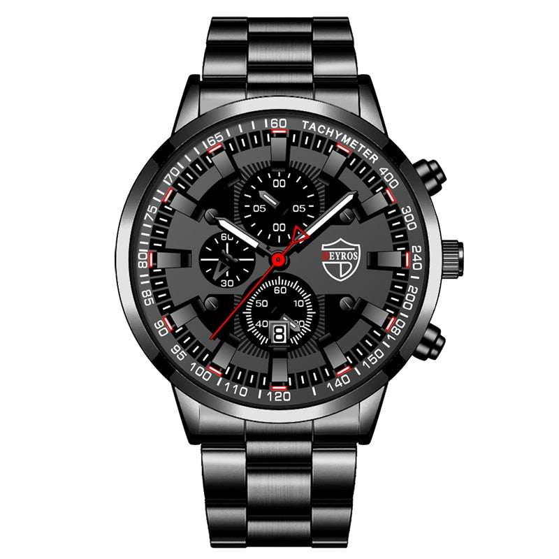 Fashion Mens Sports Watches for Men Business Stainless Steel Quartz Wrist Watch Luxury Man Casual Luminous Clock часы мужские