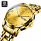 QINGXIYA Top Brand Luxury Gold Red Quartz Watch Men Stainless Steel Luminous Waterproof Watches Week Calendar Business Watch Men