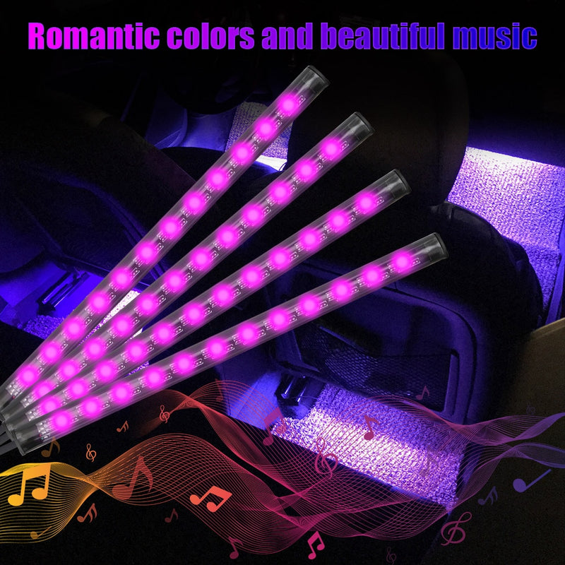 Automotive Interior Decorative Lights LED Car Foot Light 24/36/48/72 LED Atmosphere Lamp Ambient Lamp Remote/Voice Control