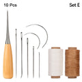 Leather Craft Sewing Kit Waxed Thread Hand Quilting Needles Sewing Awl for Beginner Leather Upholstery Repair, Stitching, Sewing