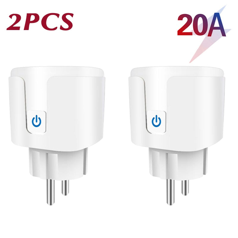 Aubess Smart Socket EU 16A/20A AC100-240V Wifi Smart Plug Power Outlet, Alexa Google Home Voice Control, For Tuya Smart Life APP