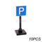 Marumine Traffic Road Sign Light Lamp Block Brick City Street View Accessories Signpost Barrier Speed Limit Indicator Warning