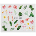 1Pcs Water Nail Decal and Sticker Flower Leaf Tree Green Simple Summer DIY Slider for Manicure Nail Art Watermark Manicure Decor