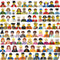 Mini City Professional Worker Figures Building Block Police Girls Fireman Military Soldier Movies Characters Figurine Bricks Toy